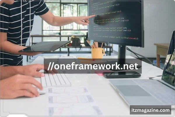 Visual representation of One Framework Net, showcasing the phrase "//oneframework.net" in a clean design.