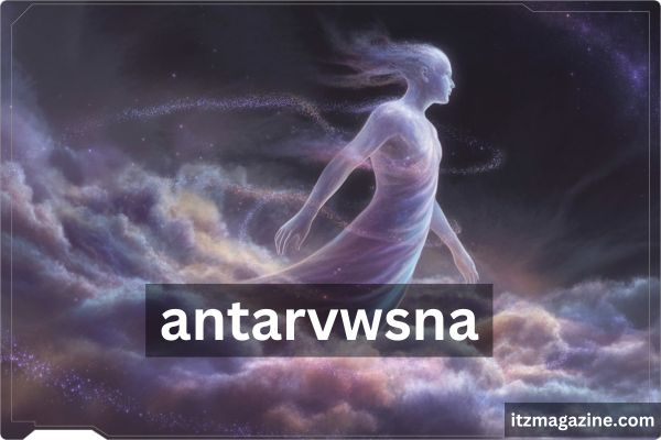 Abstract artwork titled "antarvwsna - The Art of the Soul," featuring vibrant colors and fluid shapes representing emotions.