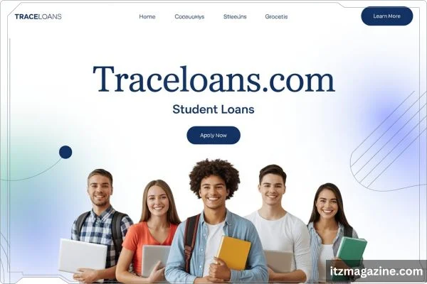 Visual of traceloans.com student loans, a platform offering student loans and financial solutions for higher education.